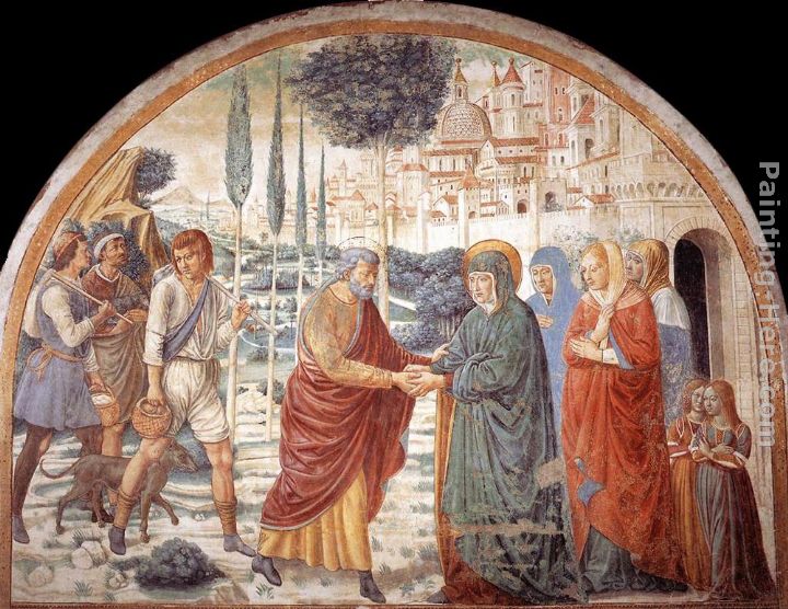 Meeting at the Golden Gate painting - Benozzo di Lese di Sandro Gozzoli Meeting at the Golden Gate art painting